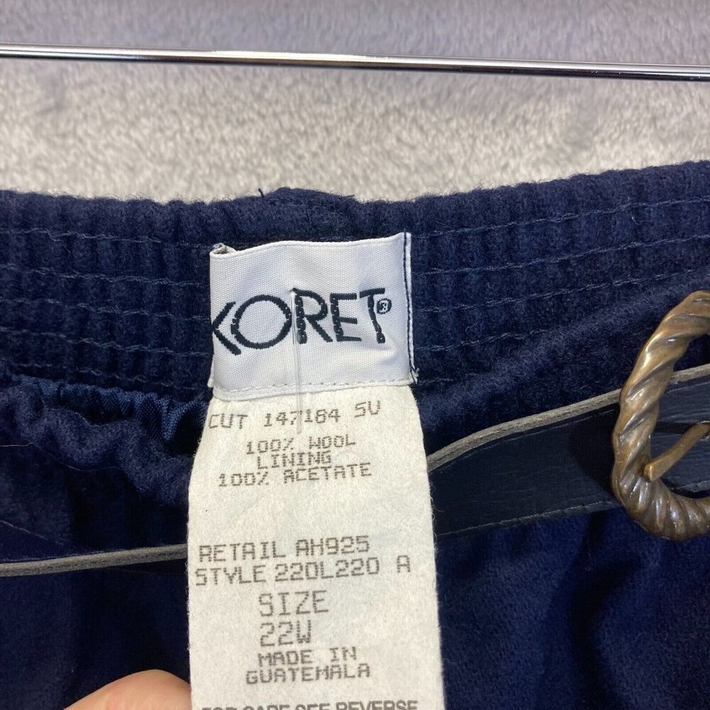 NEW Vintage Koret Wool Trouser Pants Womens Size 22W Belted Tapered Office NWT - Picture 5 of 12